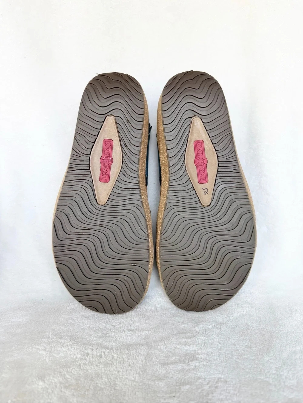 Orthofeet Women's Blue Leather Comfort Sandals Size 6 EUC